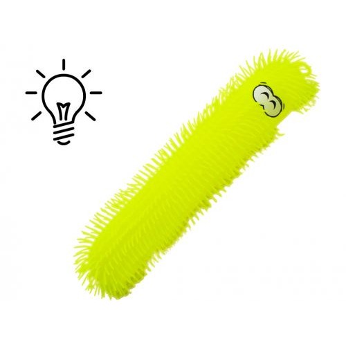 Іграшка антистрес "Гусениця" зі світлом, 48 см (жовта) (MiC)