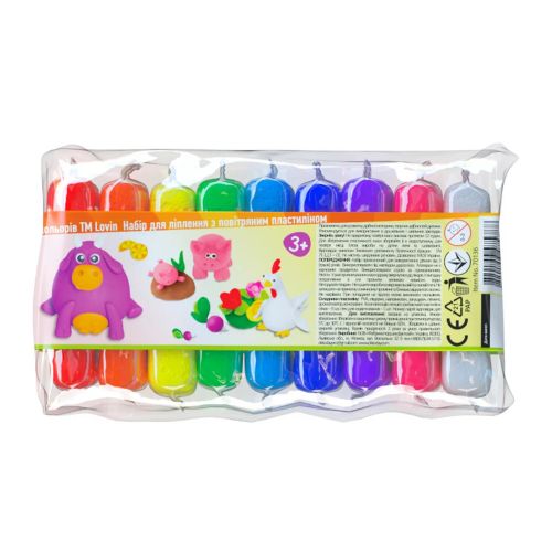 Набір для ліплення з повітряним пластиліном, 9 кольорів (Окто)