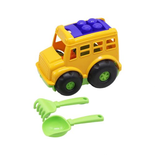 Автобус "Бусик №1" + лопатка і грабельки (жовтий) (Colorplast)
