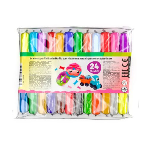 Набор для лепки с воздушным пластилином, 24 цвета (Окто)
