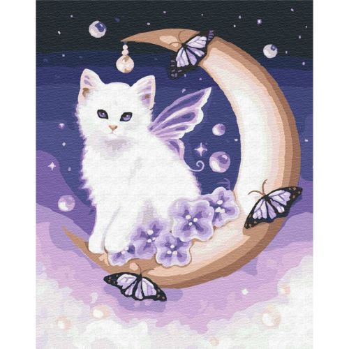 Картина по номерам "Лунный котик" ★★★ (MiC)