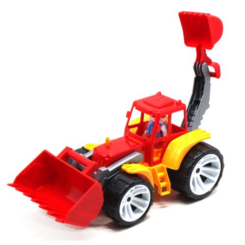 Игровой набор "Трактор с двумя ковшами", красный (Bamsic)