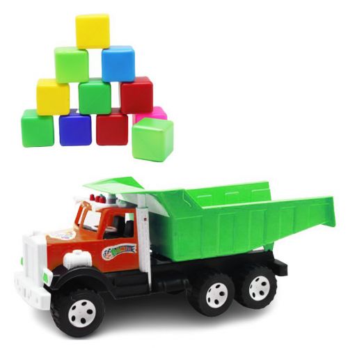 Машинка Фарго, с кубиками с зеленым кузовом (Бамсик)