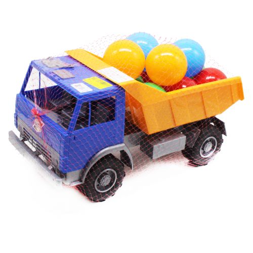 Машинка пластикова "Самоскид" з кульками (синій з помаранчевим) (Орион)