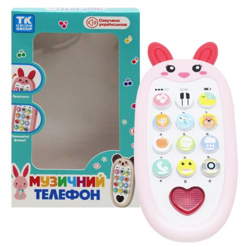 Музичний телефон "Зайчик" - іграшка для дітей.