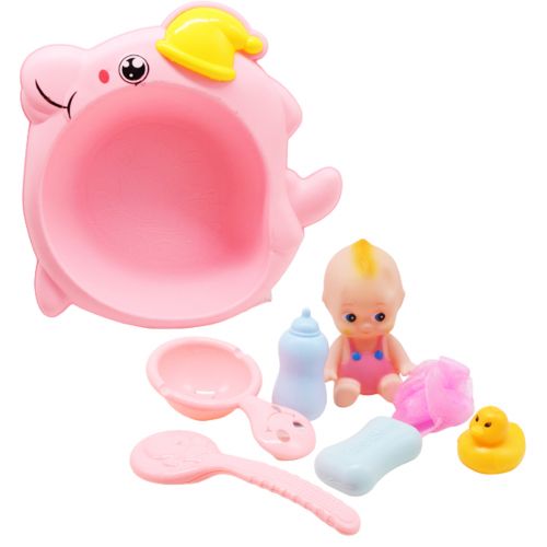 Игровой набор "Ванночка с пупсом", розовый (MiC)