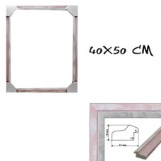 Багетная рамка для картин по номерам, розовая посеребренная (40х50 см)