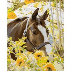 Картина по номера "Конь в цветах"