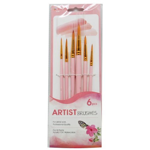 Набор кисточек для рисования "Artist Brushes", розовые (YaLong)