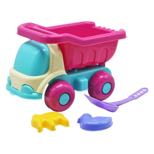 Пластиковый грузовик + песочный набор, розовый (Kinderway)
