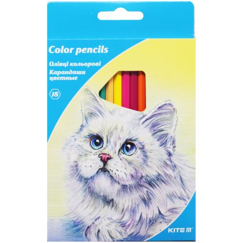 Цветные карандаши "Животные", 18 шт (Kite)