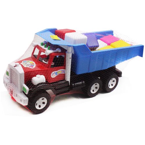 Машинка Фарго, с кубиками красная+синий (Бамсик)