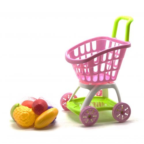 Візок покупця з продуктами рожевий (Kinderway)