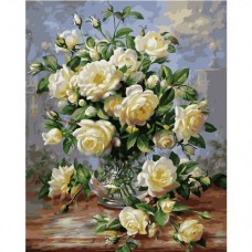Картина по номерам "Маленькие белые розы" ★★★