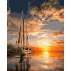 Картина по номерам "Яхта на закате"