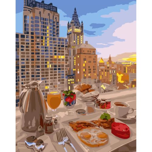 Картина по номерам "Завтрак в Нью-Йорке" (Strateg)