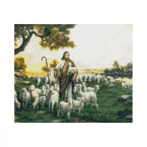 Алмазная мозаика "Пастух со стадом овец" 30х40 см (Strateg)