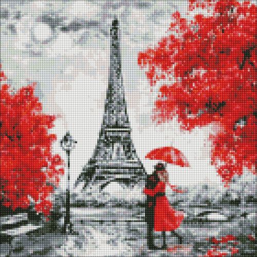 Алмазная мозаика "Дождливый Париж" 40х40см (Ідейка)