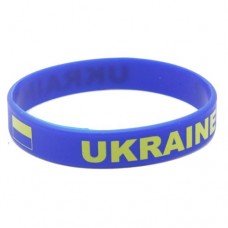 Браслет силиконовый Украина 5 мм, синий