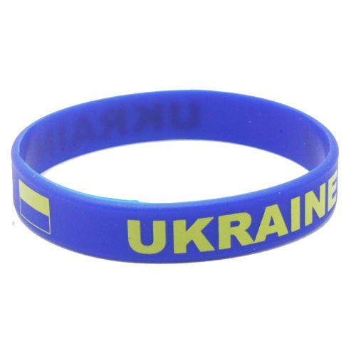 Браслет силиконовый Украина 5 мм, синий (MiC)