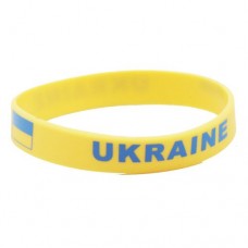 Браслет силиконовый Украина, 12 мм жовтий
