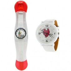 A-2428 Детские часы микс 25см (150) білі серця
