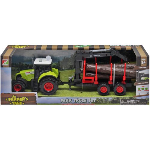 Трактор 550-10 E (36/2) инерция, на батарейках, подсветка фар, звуки техники, подвижный захват, в коробке [Коробка] (MiC)