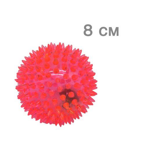 Мячик с шипами, красный, 8 см (MiC)