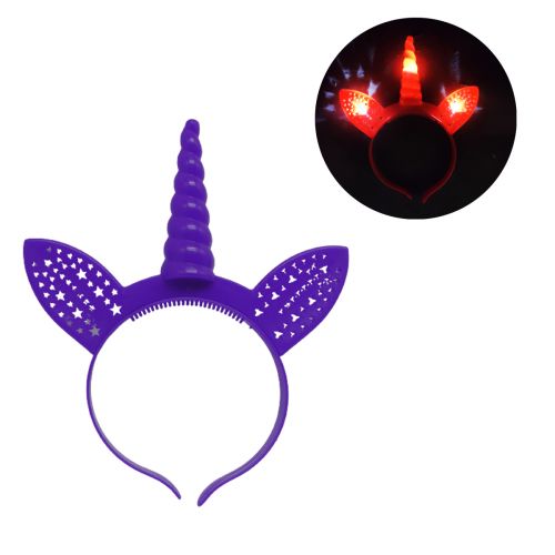 Обруч "Единорог" со светом, фиолетовый (MiC)