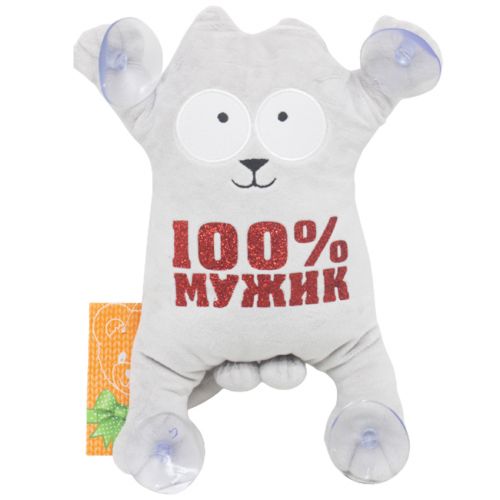 М'яка іграшка "Кіт Саймон: 100% Чоловік" на присосках (MiC)