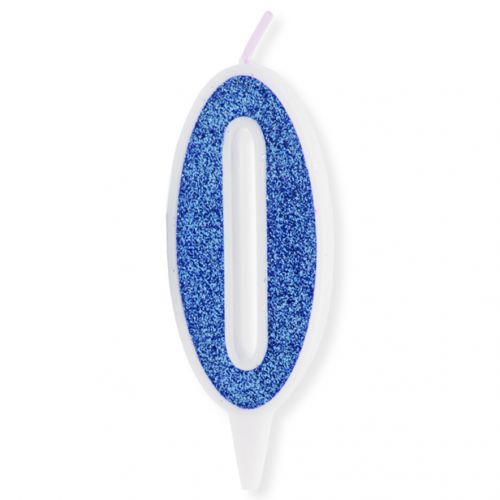 Декоративна свічка "Цифра 0", блакитна (MiC)