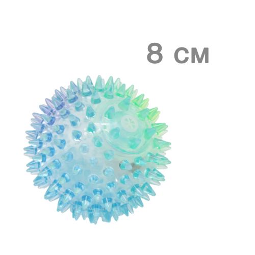 Мячик с шипами, голубой, 8 см (MiC)
