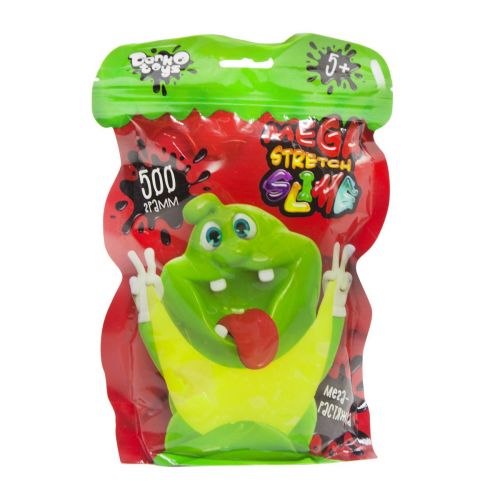 Слайм з блискітками "Mega Stretch Slime", 500г (жовтий) (Danko toys)
