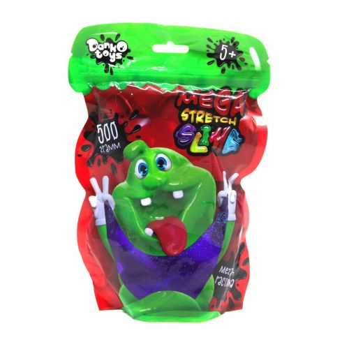 Слайм с блестками "Mega Stretch Slime", 500г (фиолетовый) (Danko toys)