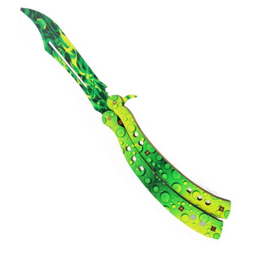 нож бабочка зеленый (MiC)