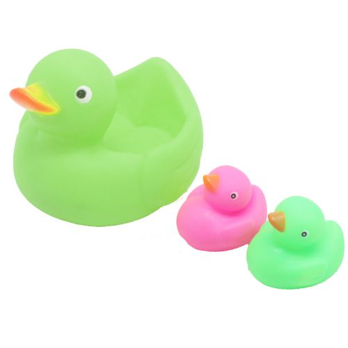 Іграшка для ванни "Качечка з каченятами", зелена (MiC)