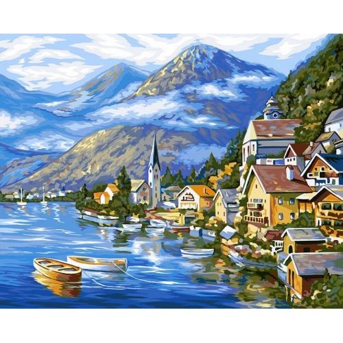 Картина по номерам "Городок в горах" (Dankotoys)