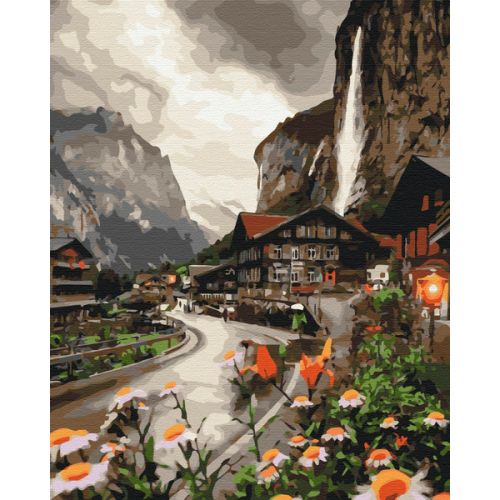Картина по номерам "Городок в Швейцарии" ★★★★ (Brushme)