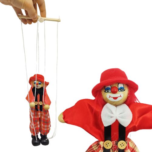 Кукла-марионетка "Клоун", в красном (MiC)