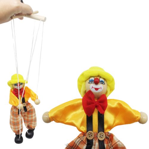 Лялька-маріонетка "Клоун", у жовтому (MiC)