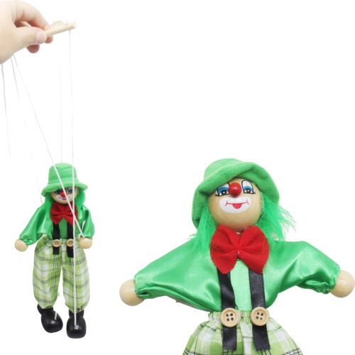Кукла-марионетка "Клоун", в зеленом (MiC)