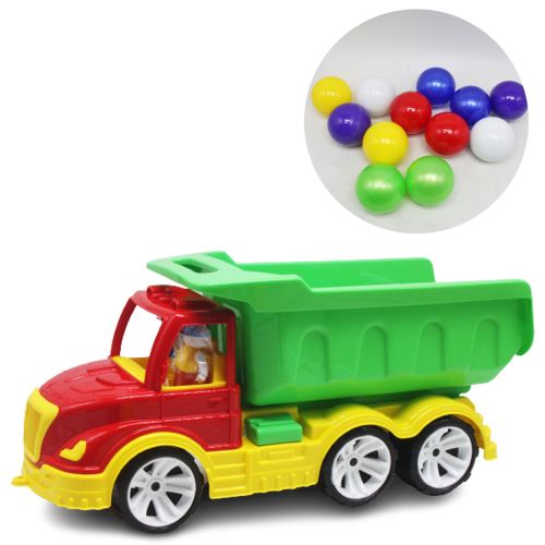 Пластиковая машинка "Самосвал Mati с шариками", зеленый (Бамсик)