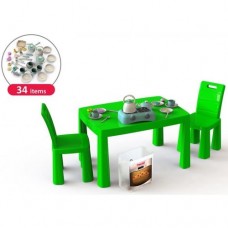 Ігровий набір DOLONI Кухня дитяча (34 предмети, стіл та 2 стільці)