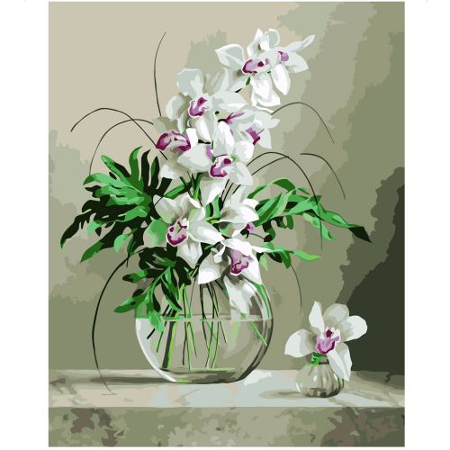 Картина по номерам "Изысканные орхидеи" ★★★ (Strateg)