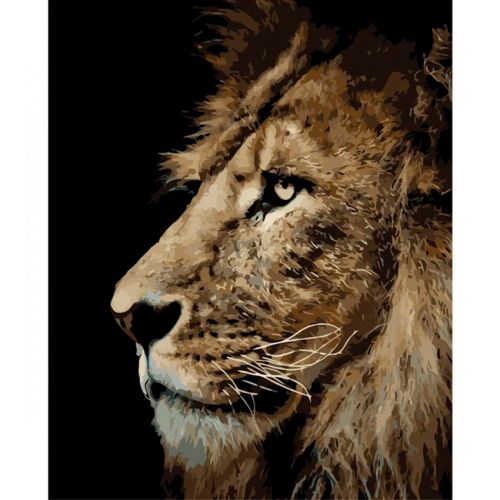 Картина по номерам "Портрет льва" 40х50 см (Strateg)
