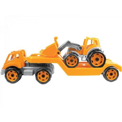Автовоз с трактором ТехноК, оранжевый. (Технок)