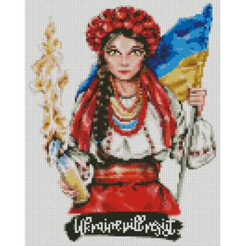 Алмазна мозаїка "Дівчина з бандерівським смузі" 30х40 см (Strateg)