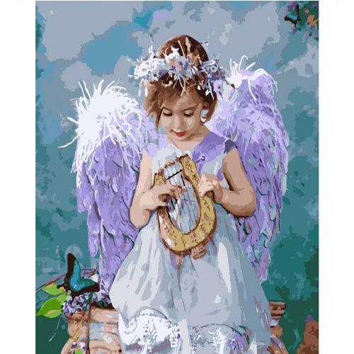 Картина по номерам "Девочка ангел" 40х50 см (Strateg)