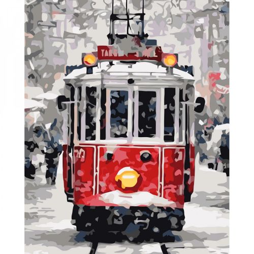 Картина по номерам "Трамвай зимой" 40х50 см (Strateg)