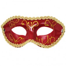 Карнавальна маска з мереживом, бордова